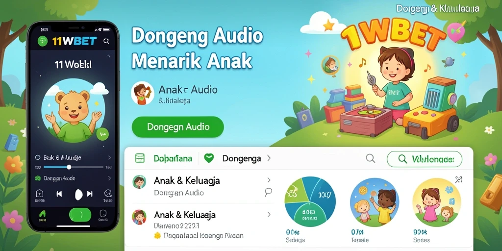 Antarmuka 11WBET yang ramah anak dengan pilihan dongeng audio menarik.