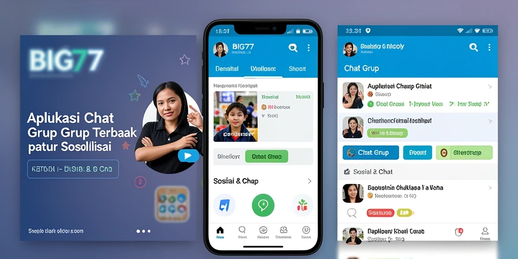 Tampilan antarmuka BIG77 untuk chatting grup yang intuitif.