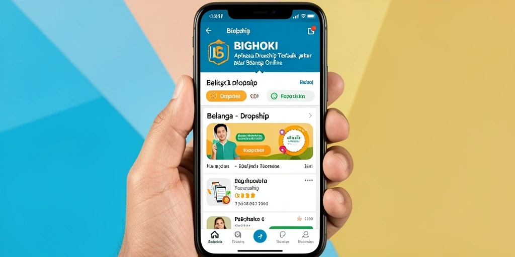 Tampilan antarmuka BIGHOKI untuk aplikasi Dropship yang mudah digunakan.