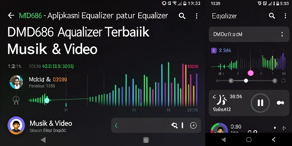 Antarmuka pengguna DMD686 menunjukkan pengaturan Equalizer yang terperinci.