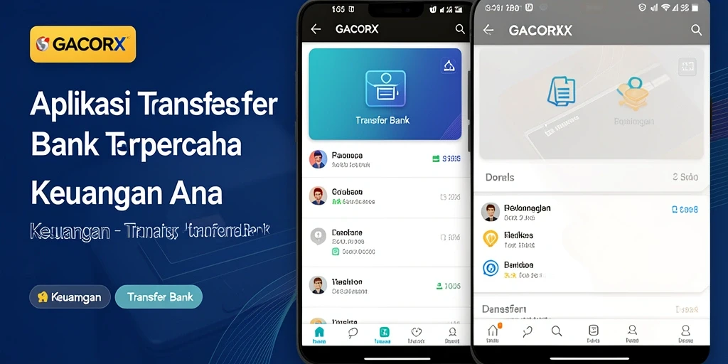 Tampilan antarmuka aplikasi GACORX untuk proses Transfer Bank yang mudah.