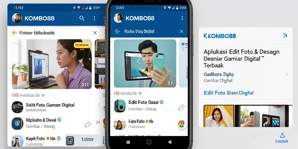 Screenshot antarmuka KOMBO88 menunjukkan alat edit gambar yang intuitif.