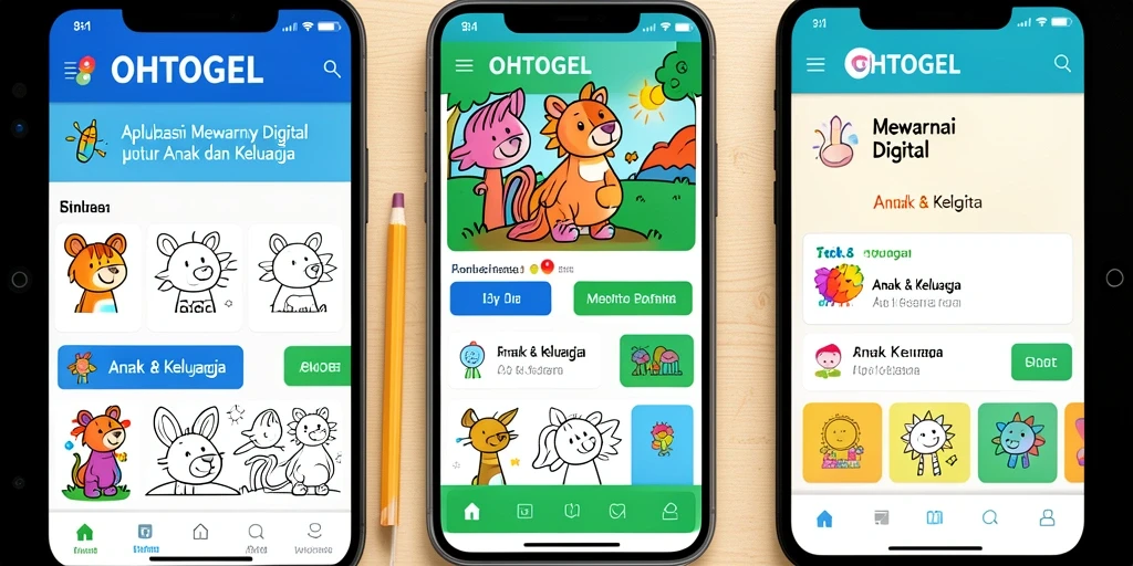 Tampilan antarmuka OHTOGEL dengan fitur mewarnai yang interaktif.