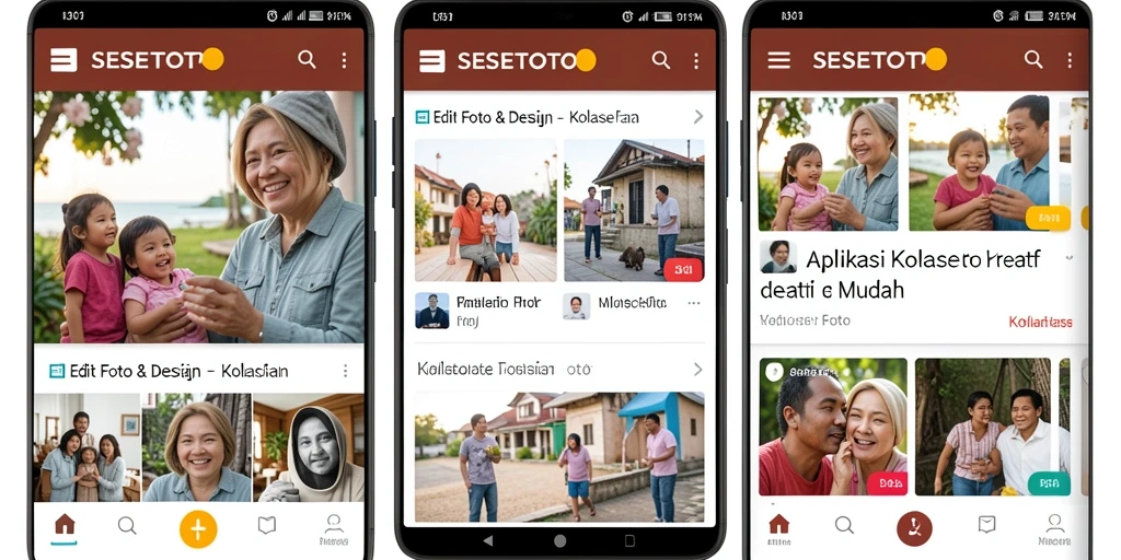 Antarmuka SESETOTO menunjukkan fitur kolase foto yang menarik dan mudah digunakan.