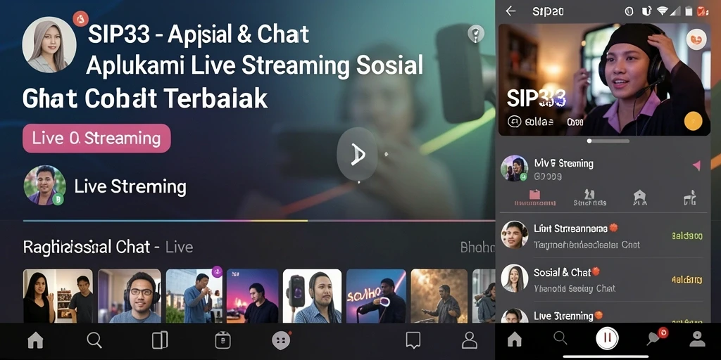 Tampilan antarmuka SIP33 yang menarik dan fungsional untuk Live Streaming.